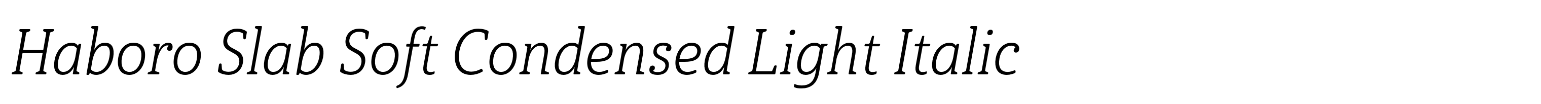 Haboro Slab Soft Condensed Light Italic